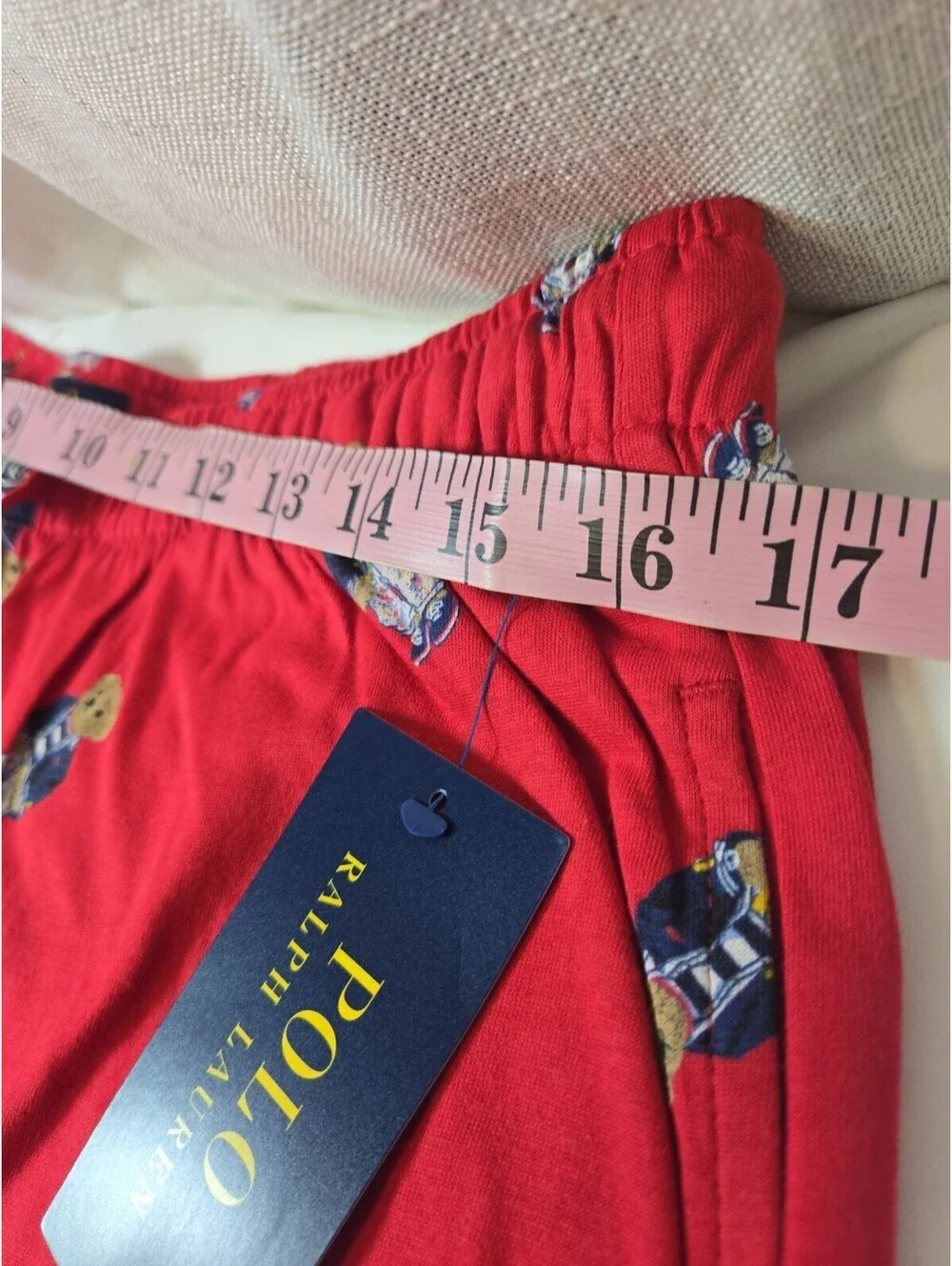 Polo Ralph Lauren Men's Red Polo Bear Graphic Jersey Sleep Shorts Large